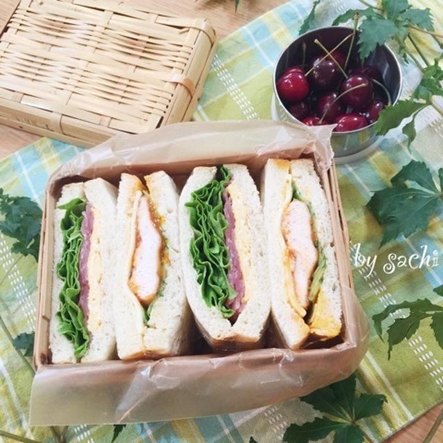 クックパッドニュース掲載♡　と、息子の☆サンドイッチ弁当♪