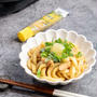 石狩鍋の締めは 味噌煮込みうどんにして 柚子ペーストを付けて