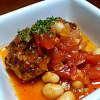 きのうのおつまみ　　肉だんごと大豆のトマト煮込み