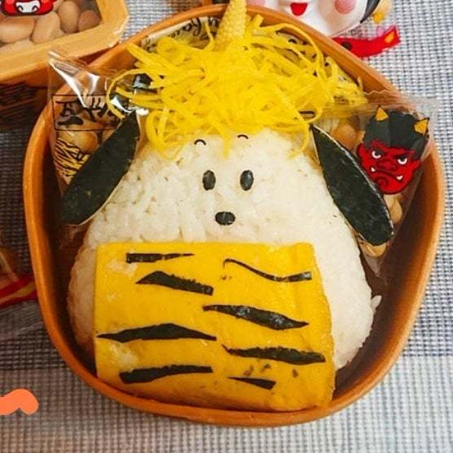 スヌーピー鬼さんおにぎり弁当〖わっぱ弁当〗   #平日お昼ご飯はお弁当or外食