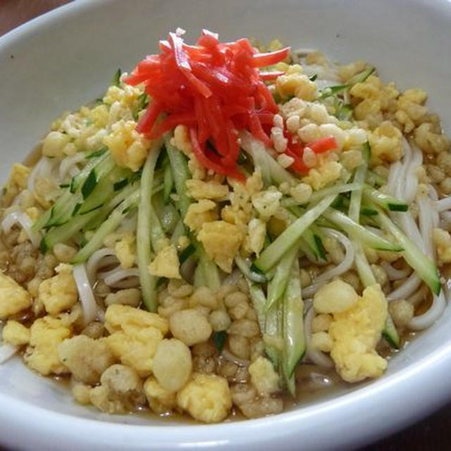 *夏にさっぱり*冷やしたぬきうどん♪