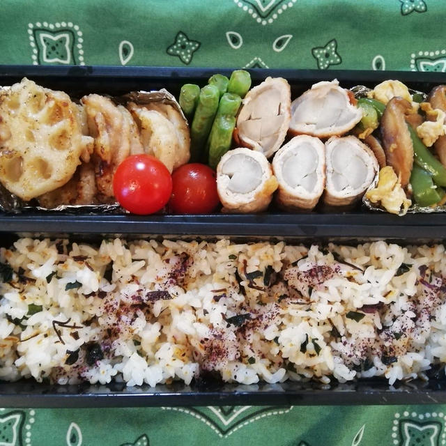 10分♡節約弁当　しゃきしゃきレンコンのはさみ揚げ