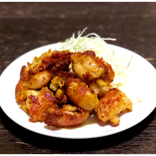 鶏カタ肉のカレーパン粉焼き