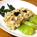 青梗菜に豆腐餡をかけてみた。