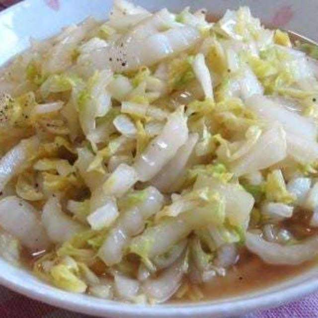 白菜大量消費に♪　白菜のにんにくポン酢炒め