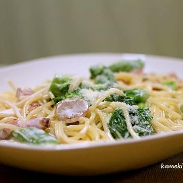 今年も作りました「菜の花のクリームパスタ」＆「その日の食卓は」