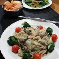「韓の食菜」でつくる牡蠣とエノキのチャプチェ