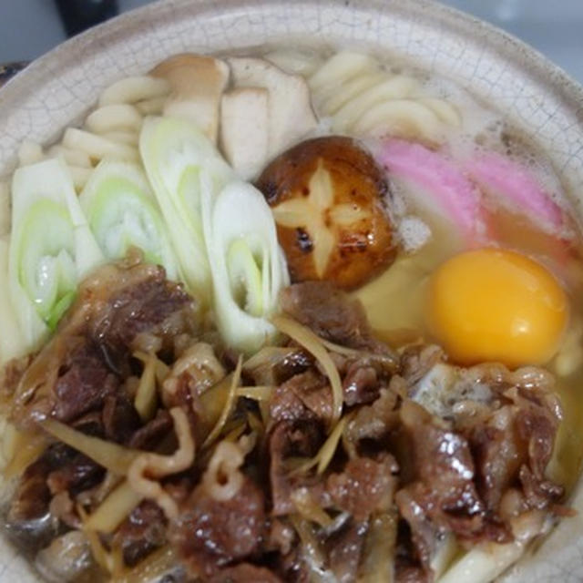 鍋焼き肉うどん／七宝に感激