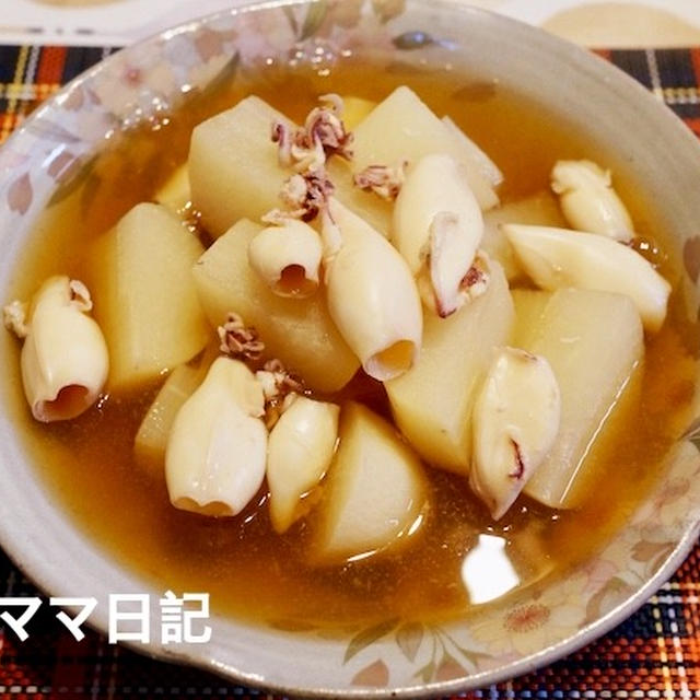 ヤリイカと大根煮♪　Simmered Squid & Daikon Radish