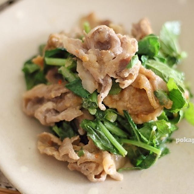 大根葉と豚肉の味噌マヨ炒め｜野菜多めで身軽を目指す年末年始です