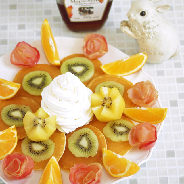 * もっちりモチモチ ♡ フルーツパンケーキ♪♪