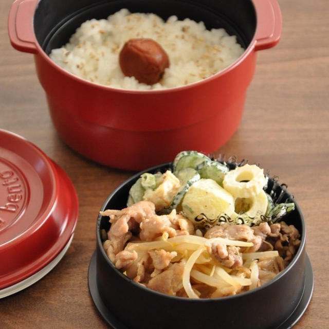 漬け置き豚肉で、ちゃちゃっと作れる時短弁当。