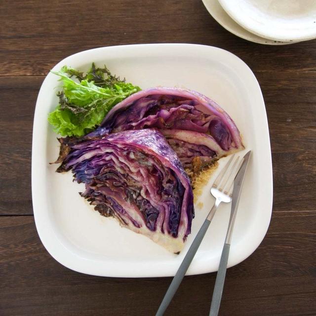 紫キャベツのフライパンチーズグリル＊子どもにも人気、紫キャベツレシピ