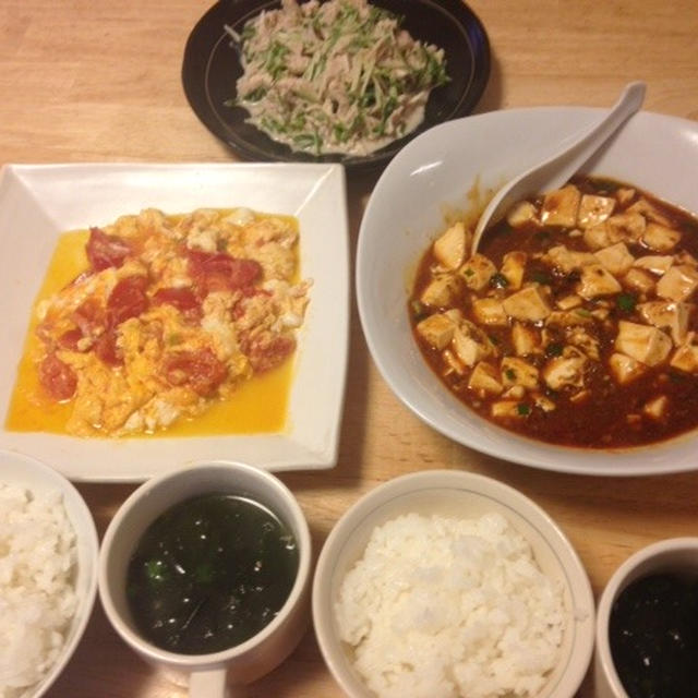 昨夜はトマトとふわふわ卵炒めなど～