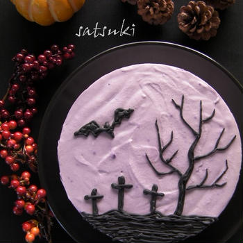 ハロウィン～紫芋のムースケーキ