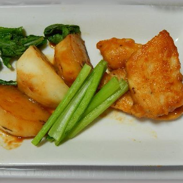 若鶏とかぶのみそ照り焼き