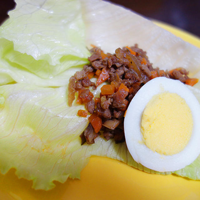 野菜たっぷり【レタスの肉そぼろ巻き】