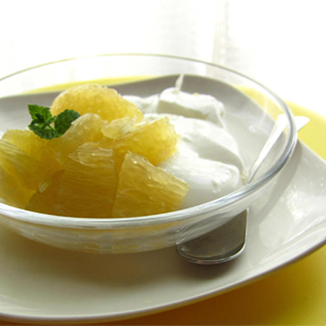 杏仁豆腐と晩柑