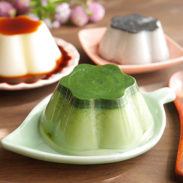 3種の和プリン〜抹茶・黒ごま・黒蜜がけ〜