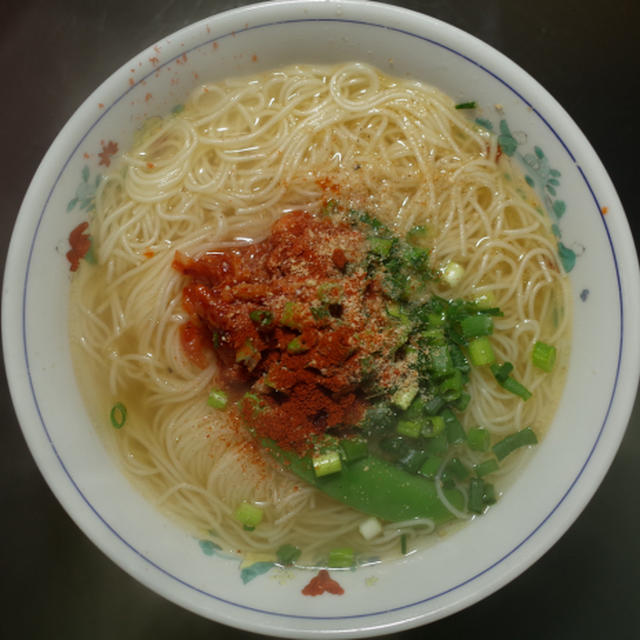 今日の一皿《韓国風温麺》 Somen noodle in Korean style