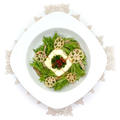 《豆腐サラダ》食べるラー油ドレッシング！山椒風味の根菜とフリルレタスのレシピ
