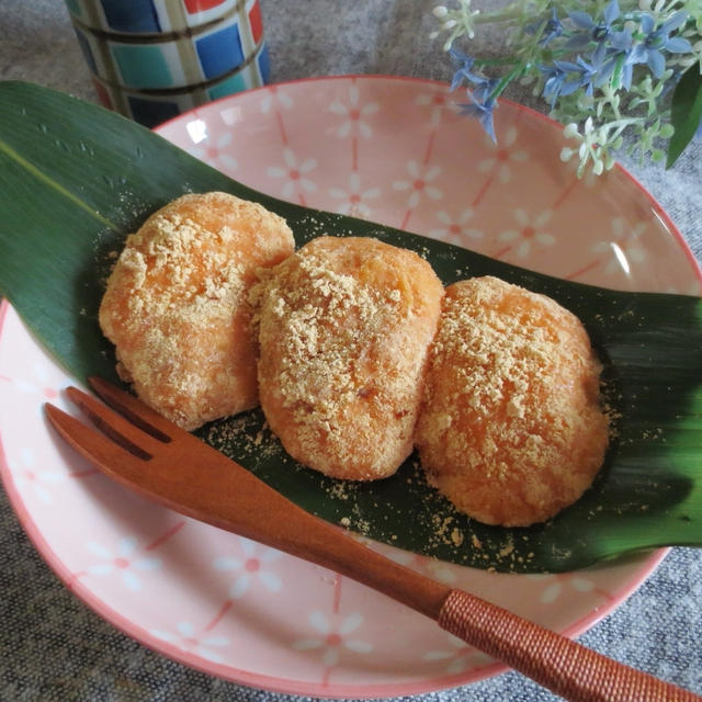 簡単☆栄養あるおやつ作り♬人参もちのきな粉団子