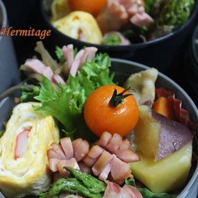 今朝のDK君たちのお弁当♥　～夏場、三段お弁当の不安への回答～