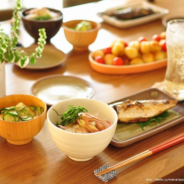 冷や汁風ぶっかけごはんと、子ども料理教室更新しましたー(*´∀｀*)やっと・・・