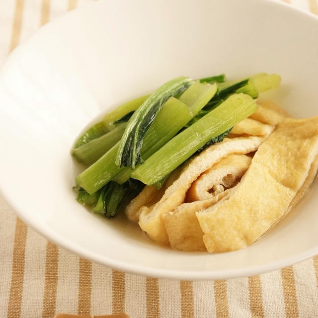 レンチンで簡単時短！油揚げと小松菜の煮浸し