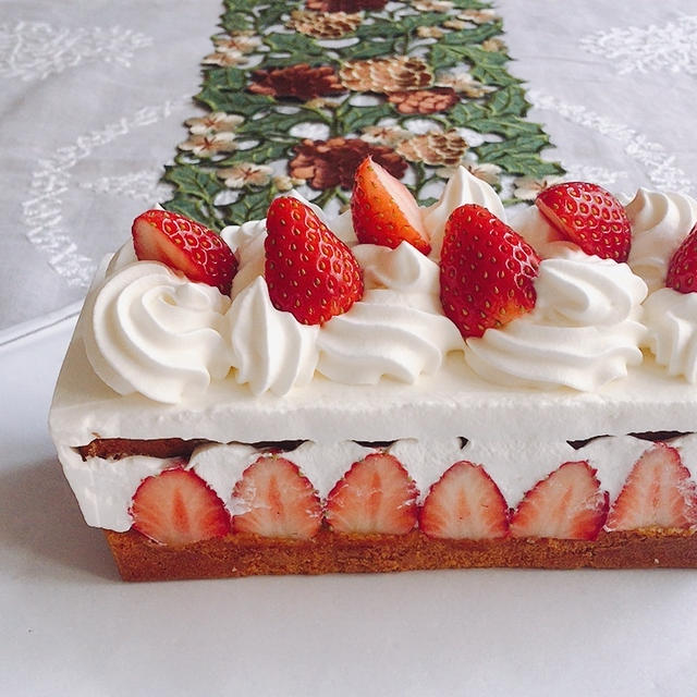 パウンド型で作るいちごのショートケーキ【限定動画あり】２つめのクリスマスケーキ