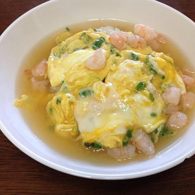 京都から帰って家で「エビ天津飯」