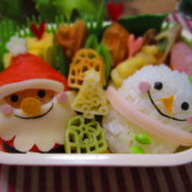 クリスマス☆サンタ＆雪だるま弁当