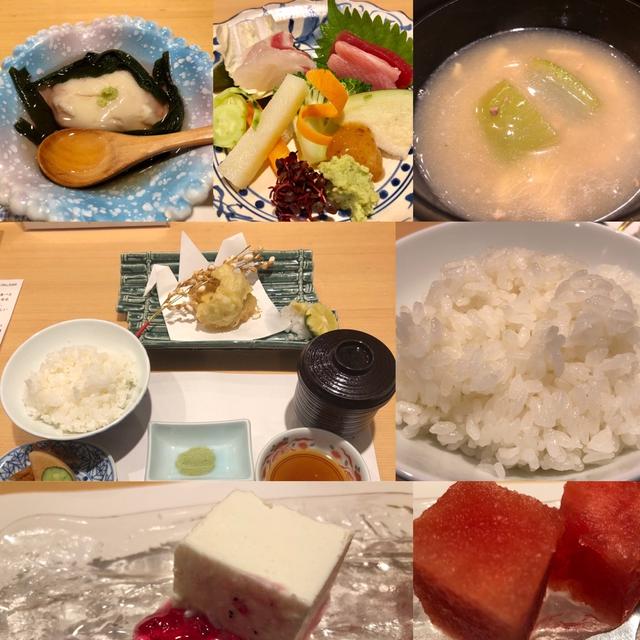 銀座 穂の河　大阪北新地の人気店、穂の河の銀座店　1,500円ランチ　鱧のふっくらした天ぷら