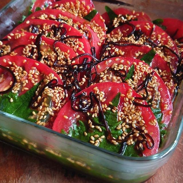 トマトなのにおかわりがとまらない!?❤塩昆布がポイント♪ひんやり美味しい我が家の大葉トマト❤