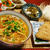カレーうどんとかしわおにぎり