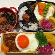 グリストラップ掃除後の証明写真（美肌）、煮込みハンバーグ弁当、我が家のセロリ