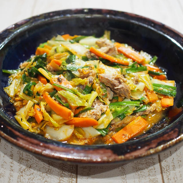 サバキムチ野菜炒めと炸醤麺