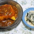 ◇豆腐サラダ、とオムライスカレーソース