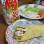 【簡単ヘルシー】昭和天ぷら粉黄金で作る『サラダチキン入りラップサンド』