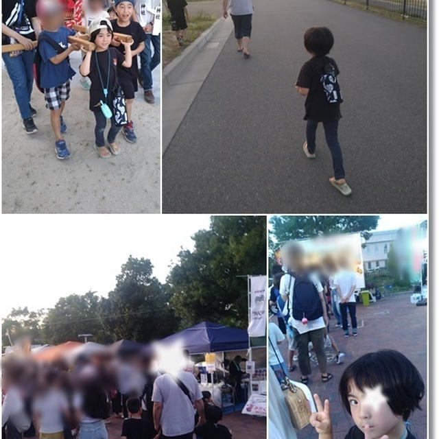 【これが母なのねw】夏の夜にイルミネーションに浸るわけでもなくヒタスラ唐揚げを喰らう(笑)