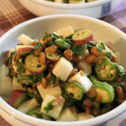 納豆と夏野菜のネバネバサラダ