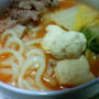 キムチ風味の煮込みうどん