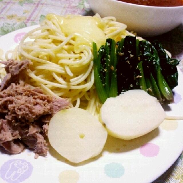 簡単!!つけ麺スパゲティ