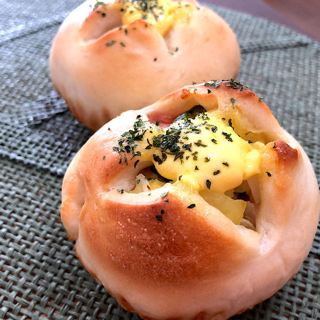 フライパンでもオーブンでも作れちゃう！お野菜たっぷり！！『お腹もちがいいポテトサラダパン」