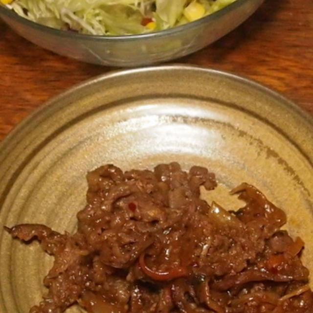 味付け肉でプルコギ風