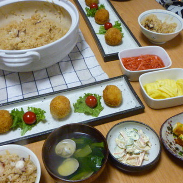 タコ飯の晩ご飯