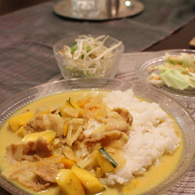 豚バラ肉とカボチャのココナッツカレー