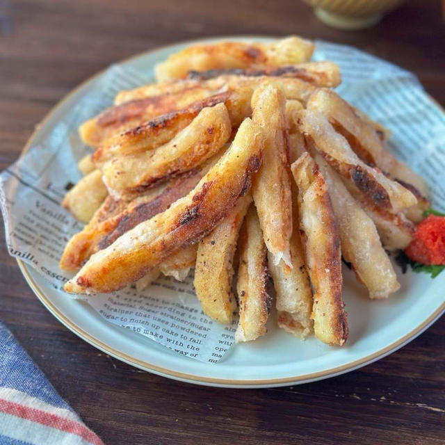 見た目はポテロング☆ライスペーパーの明太チキンポテト