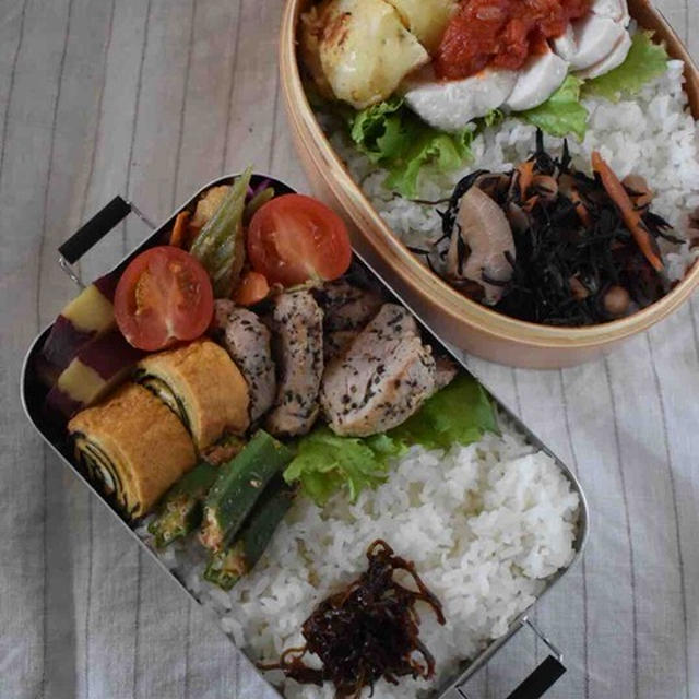 お弁当と朝ごはん。