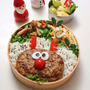こんなに大きなハンバーグある？クリスマス弁当に入れてみました